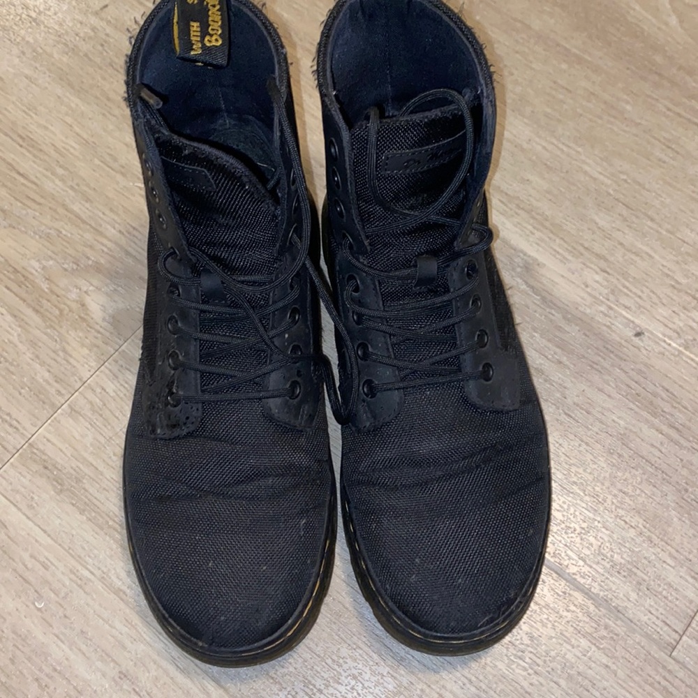 Men's Black Canvas High-Top Boots